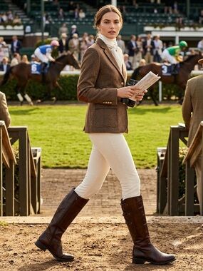 Donna Piu Italian Brown
Leather Lace Up Corset Riding
Tall Boots
